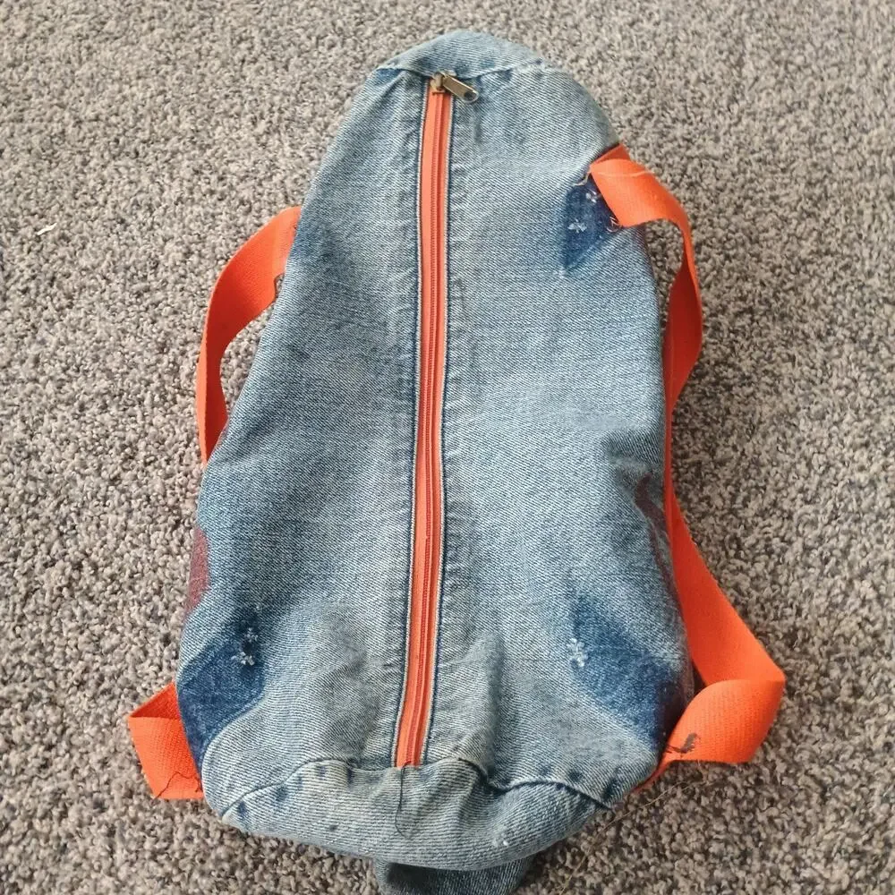 Lee Jeans Leggett Vintage 70s 80s Faded Denim Small Gym Duffle Bag Distressed